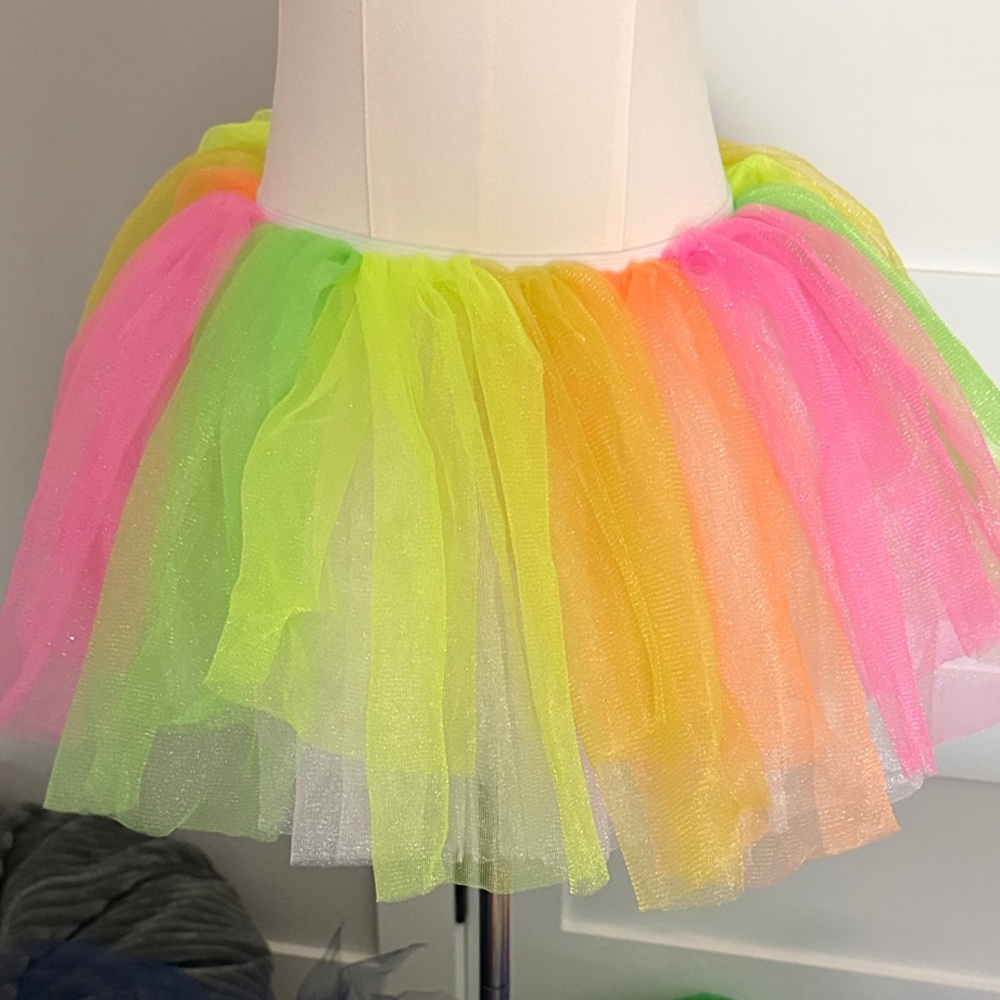 Party City Neon Rainbow Tutu Skirt in Pink, Green, Yellow, Orange